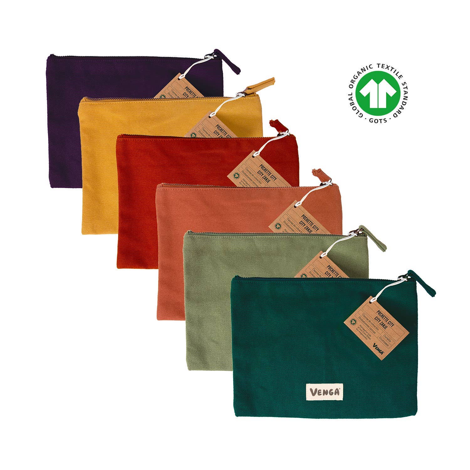 Ecodis - Grand Beau - Vendita all'ingrosso Astuccio - Donna - Set di 6 pochette City in cotone biologico0