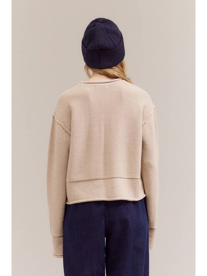 Grade & Gather - Wholesale Knit Top - Women's - 42043 - ROLLED EDGE DETAIL LONG SLEEVE TOP5