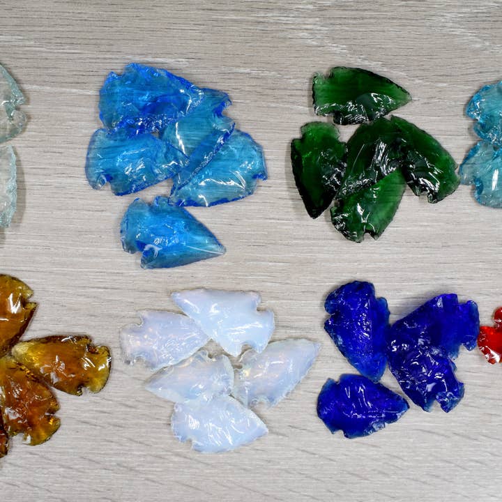 AK Healing Crystals - Wholesale Spiritual Stone/Crystal - 1.25'' Glass Arrowhead Points ~ Gemstones Glass Arrowhead