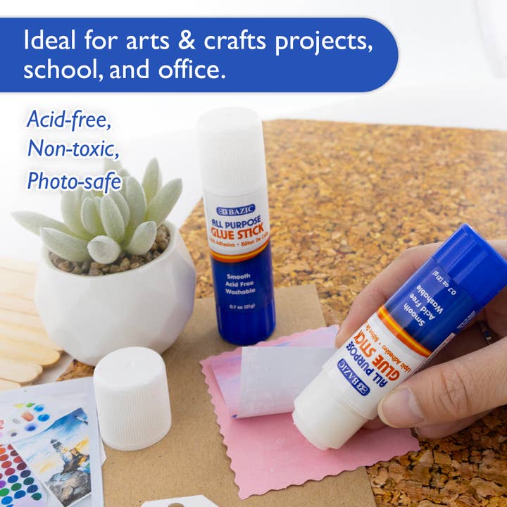 BAZIC Products - Wholesale Glue - Glue Stick Premium Pack 0.7 oz (21g) (12 Sticks)2