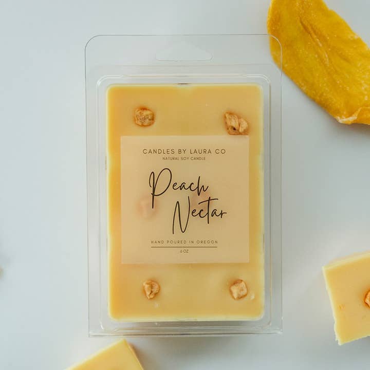 Peach Nectar 6 oz Soy Wax Melts for wholesale by Candles By Laura
