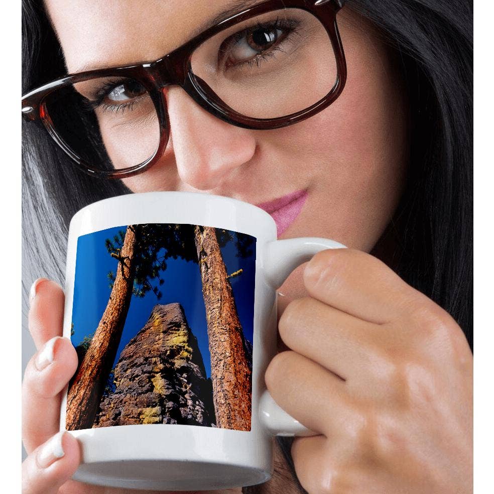 3dRose - Wholesale Coffee Mug - 3dRose, Oregon, Gearhart Mountain Wilderness. Trees frame rock formation. , Mug9