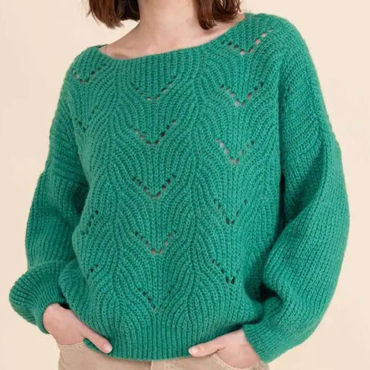 959 Maglione largo traforato taglia unica LOOWIE per la vendita all'ingrosso da parte di LOOWIE