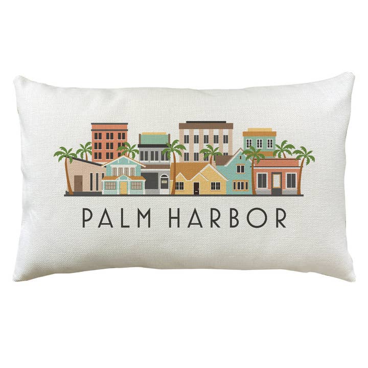 Palm Harbor Florida Lumbar Pillow Decorative Throw Pillow Cover Cushion Sham for wholesale by MooMo Studio
