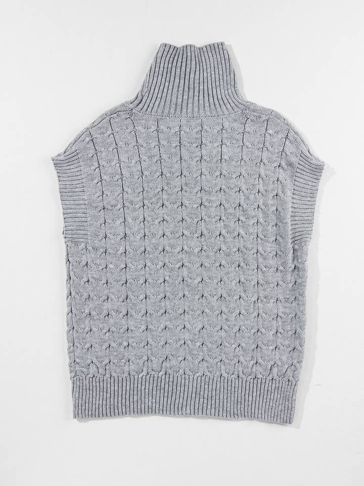 FASHION BLVD - Wholesale Knit Sweater - Women's - FB Cable Knit Turtleneck Batwing Short Sleeve Sweater2