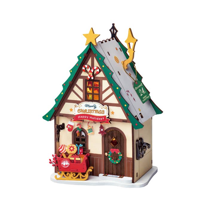 Hands Craft - Wholesale DIY Craft Kit - DIY Miniature House Kit: Twinkling Christmas House