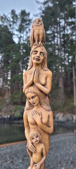 Shaping Spirit - Wholesale Sculpture - Totem of Woman – Tan Feminine Totem Sculpture | Spiritual Art & Meaningful Gift1