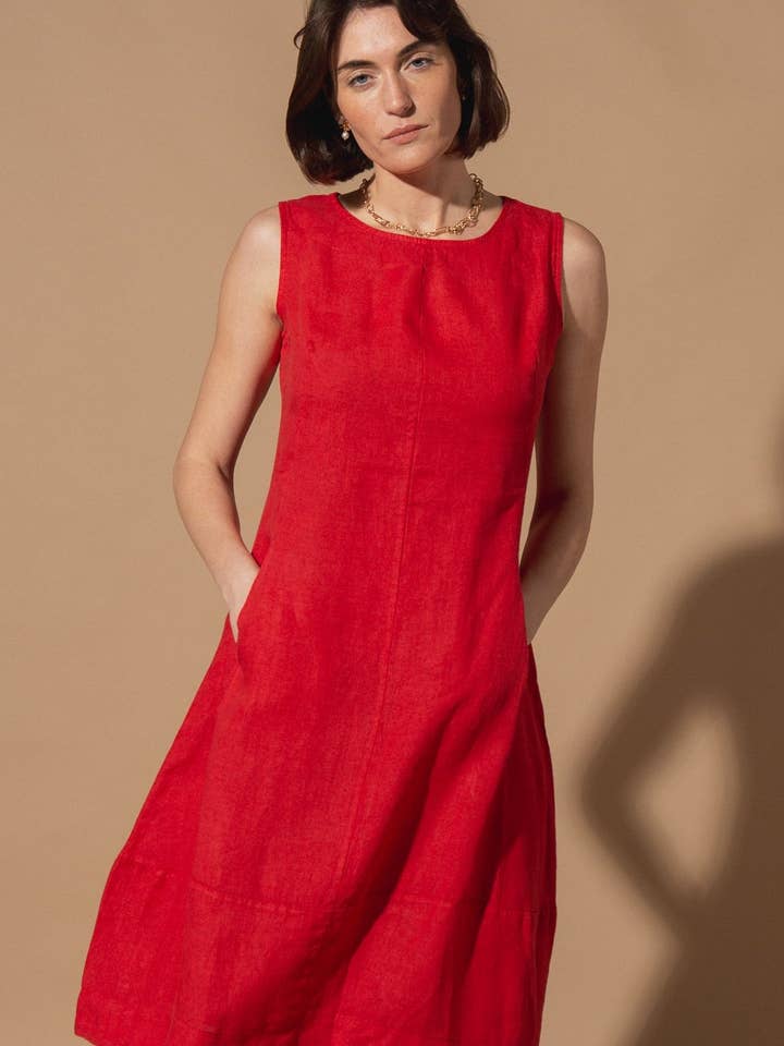 Alicia Sleeveless Linen Dress for wholesale by Tilley & Grace