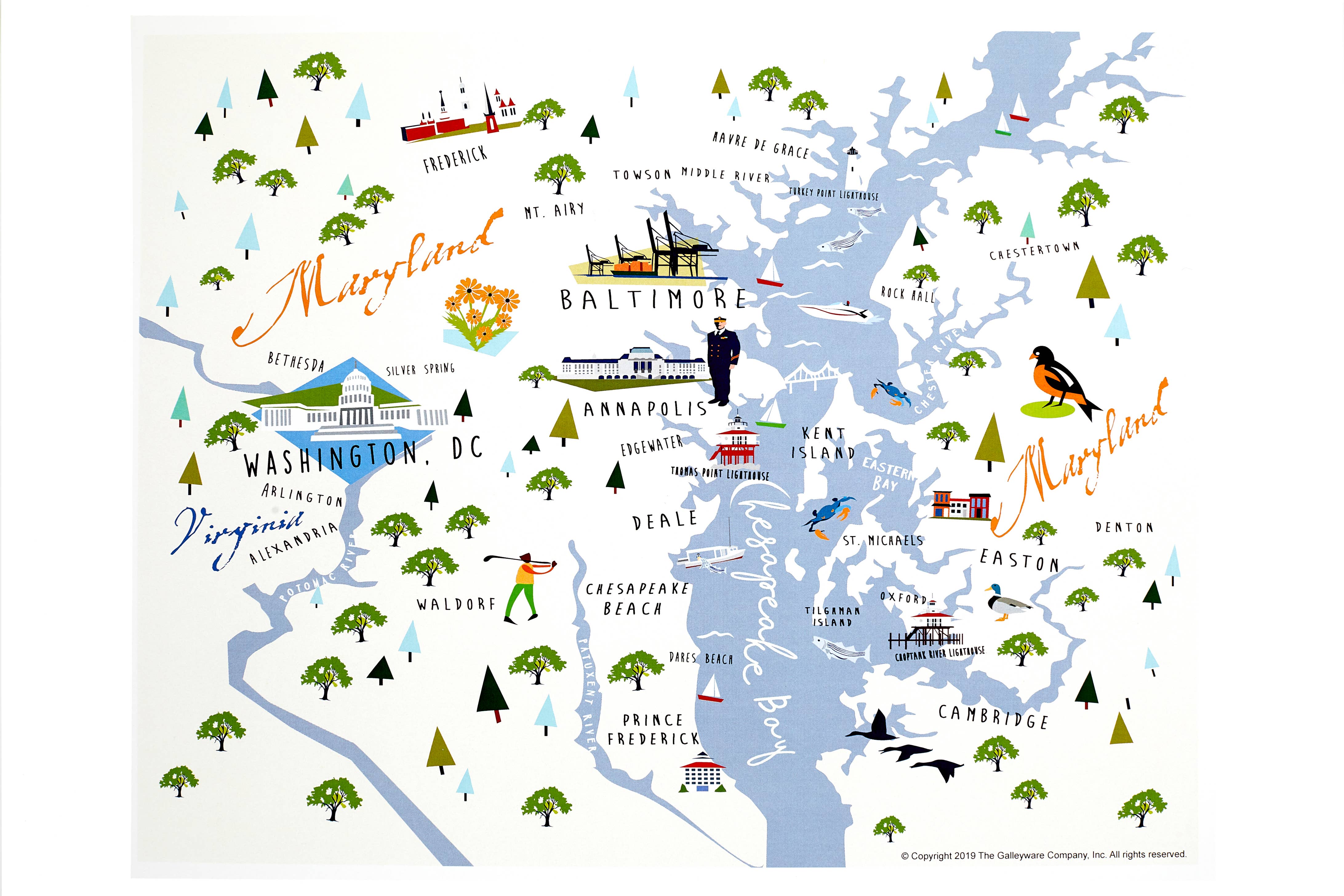 Galleyware - Wholesale Wall Decal/Stickers - Chesapeake Bay Decal0