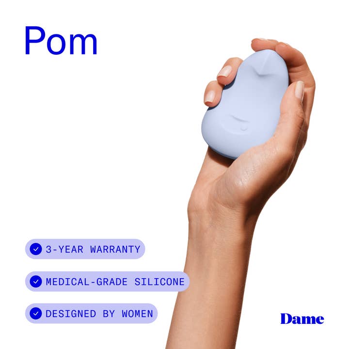 Dame Products - Wholesale Sex Toy - Pom Vibrator - Ice | Flexible Palm Clitoral Massager2