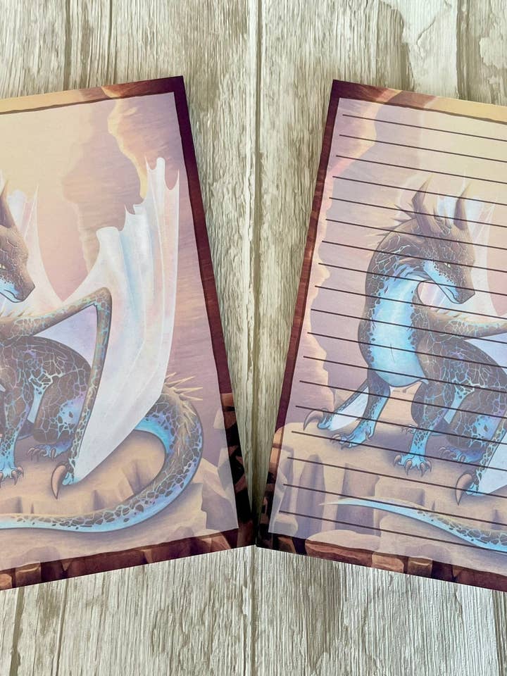 Opal Mineral Dragon - 5x7 Notepad for wholesale by Two Twisted Dragons