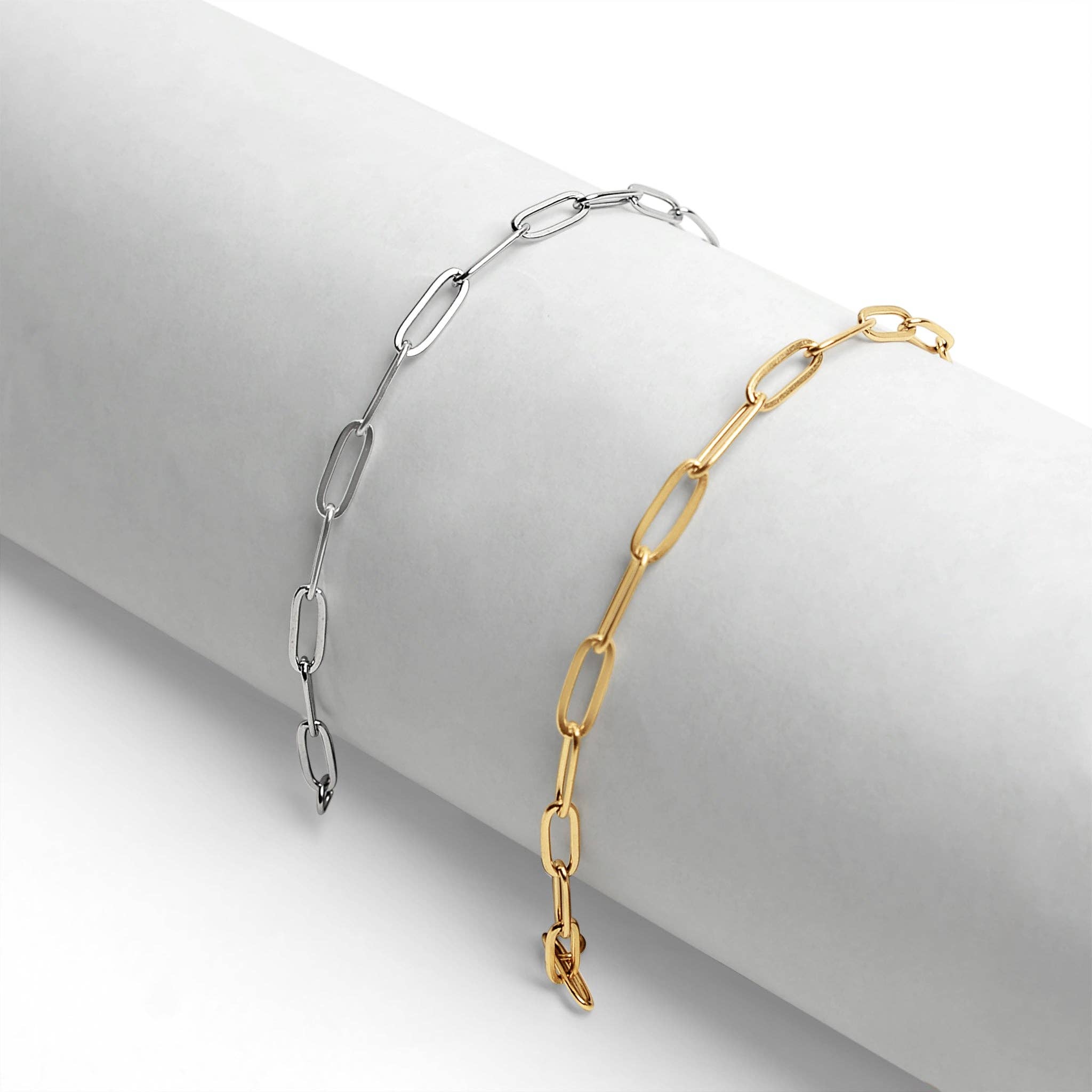 WJW - Wholesale Link & Chain Bracelet - Stainless Steel Paperclip Chain Bracelet14