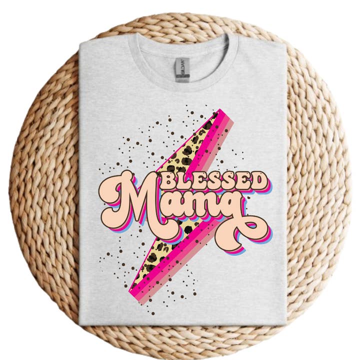 Gezegende Mama Dames Graphic T-shirt voor wholesale door Mama and Littles Apparel