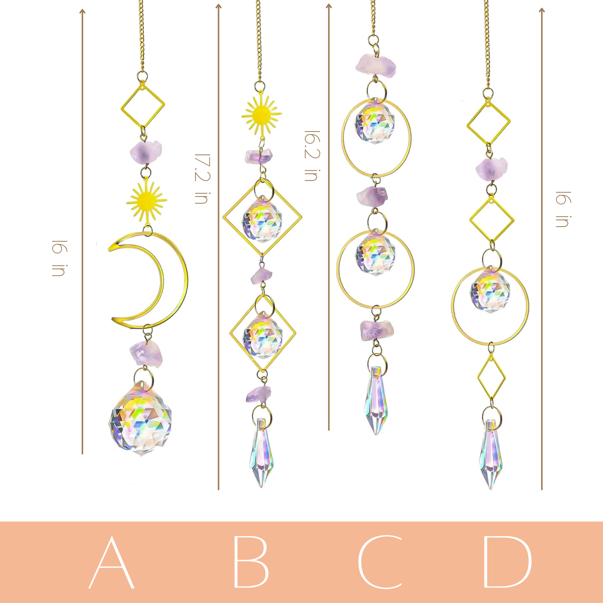 LilAryenne | Jewelry & Suncatchers - Wholesale Suncatcher - Amethyst Suncatcher - Healing Crystal Decor Gift1