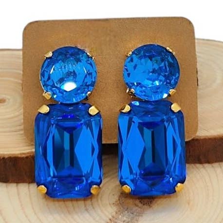 Boucles d'oreilles combinées uniques - Capri Blue P pour la vente par QUÉ MÁS JEWELS