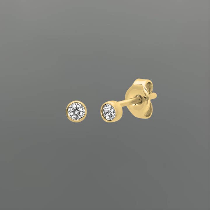 Something Silver - Vente Clous d'oreille - Clous à bélière avec CZ bébé de 2 mm