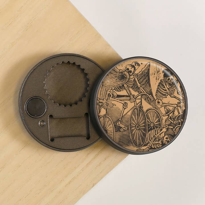 Lucy Lu Designs - Wholesale Bottle/Wine Opener - Don Quixote Skeletons Cooler Fridge Magnet Bottle Opener0