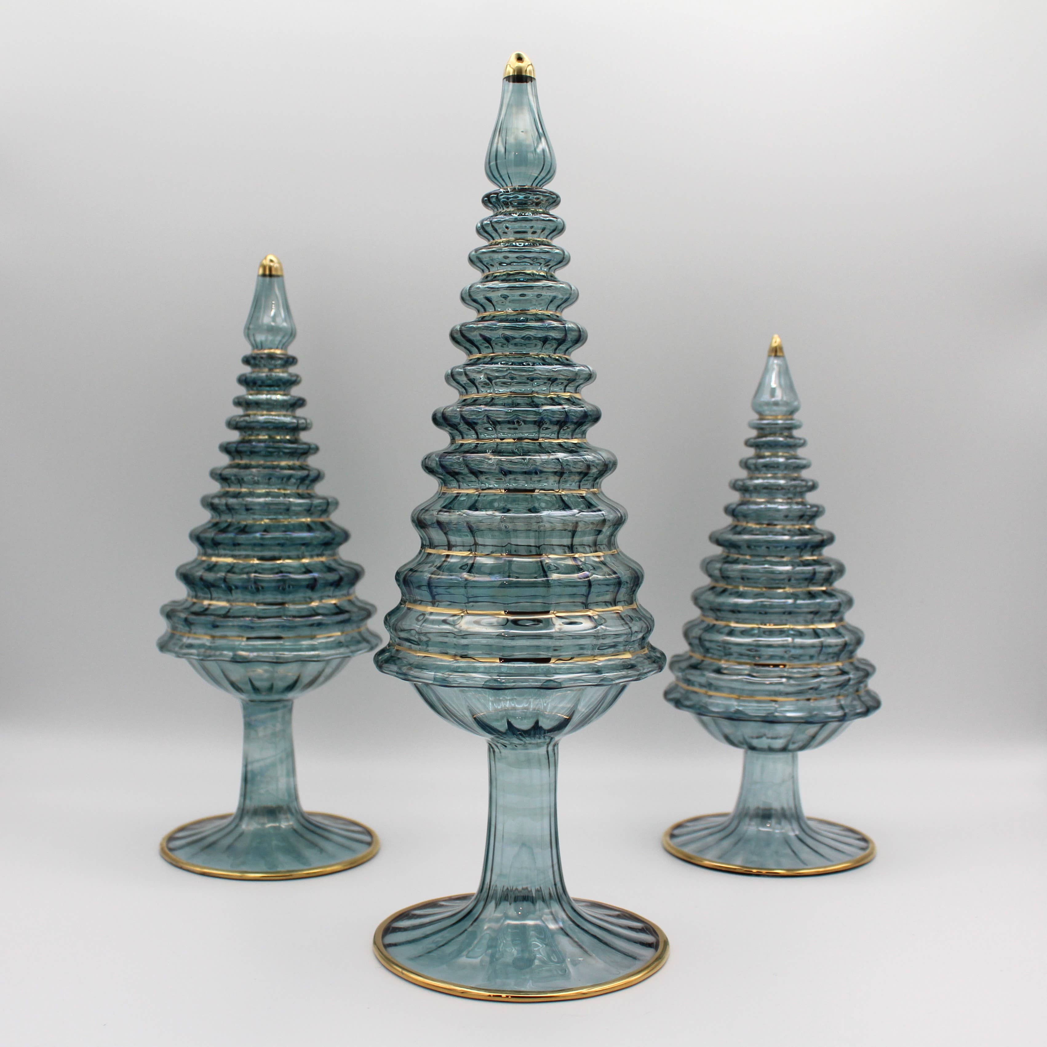 Dandarah (Ships from Canada) - Wholesale Christmas Decoration - Blown Glass Tabletop Christmas Tree - Blue Spruce0