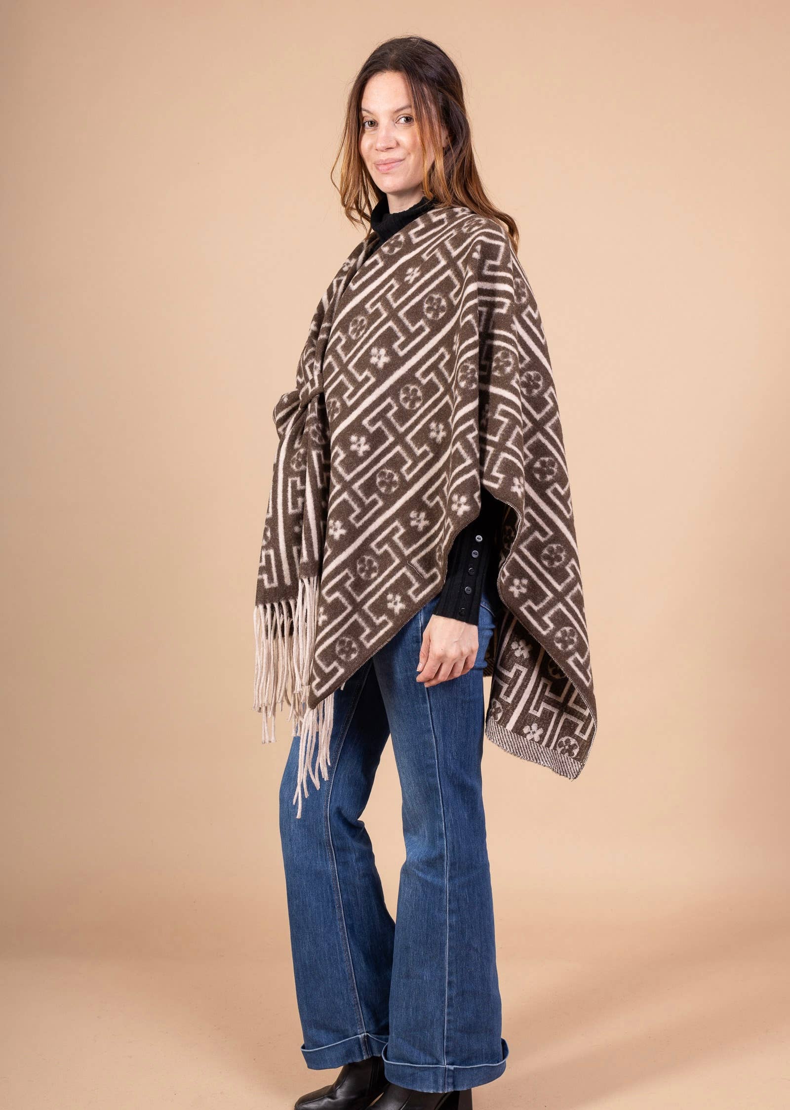 LINEN & COTTON HOUSE - Vente Poncho – femme - 40811 PONCHO IMPRIME AUTUMN WINTER CLOTHING 15