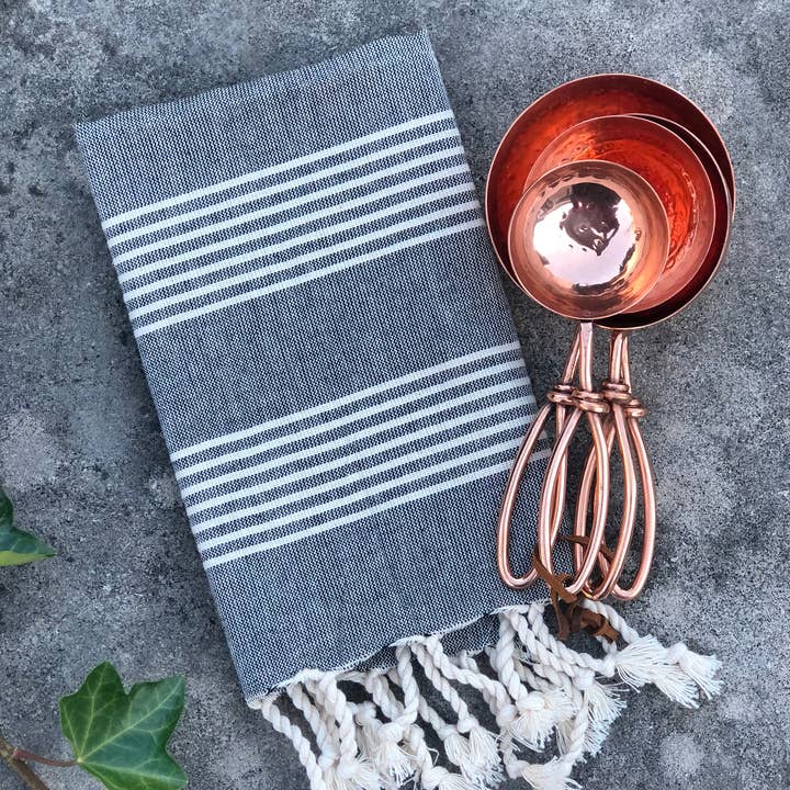 THE RILEY/LAND COLLECTION – Engroshandel Håndklæde – SORT STRIBE HÅNDKLÆDE0