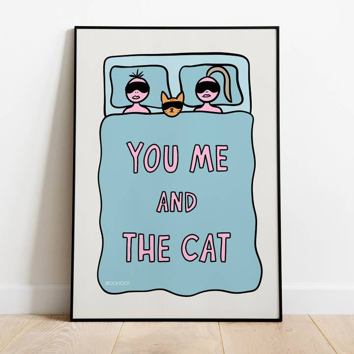 VOCÊ, EU E O GATO IMPRESSÃO ENGRAÇADA por atacado de Woo Hoo Prints