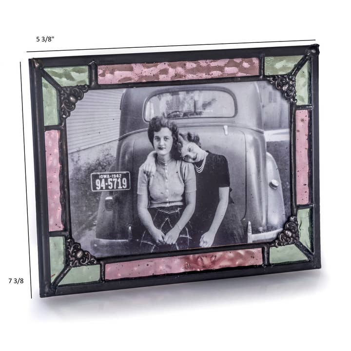 J Devlin Glass Art & Bert Anderson Collection - Wholesale Picture Frame - Pink Glass Picture Frame - Pic 464 4x6 or 5x71