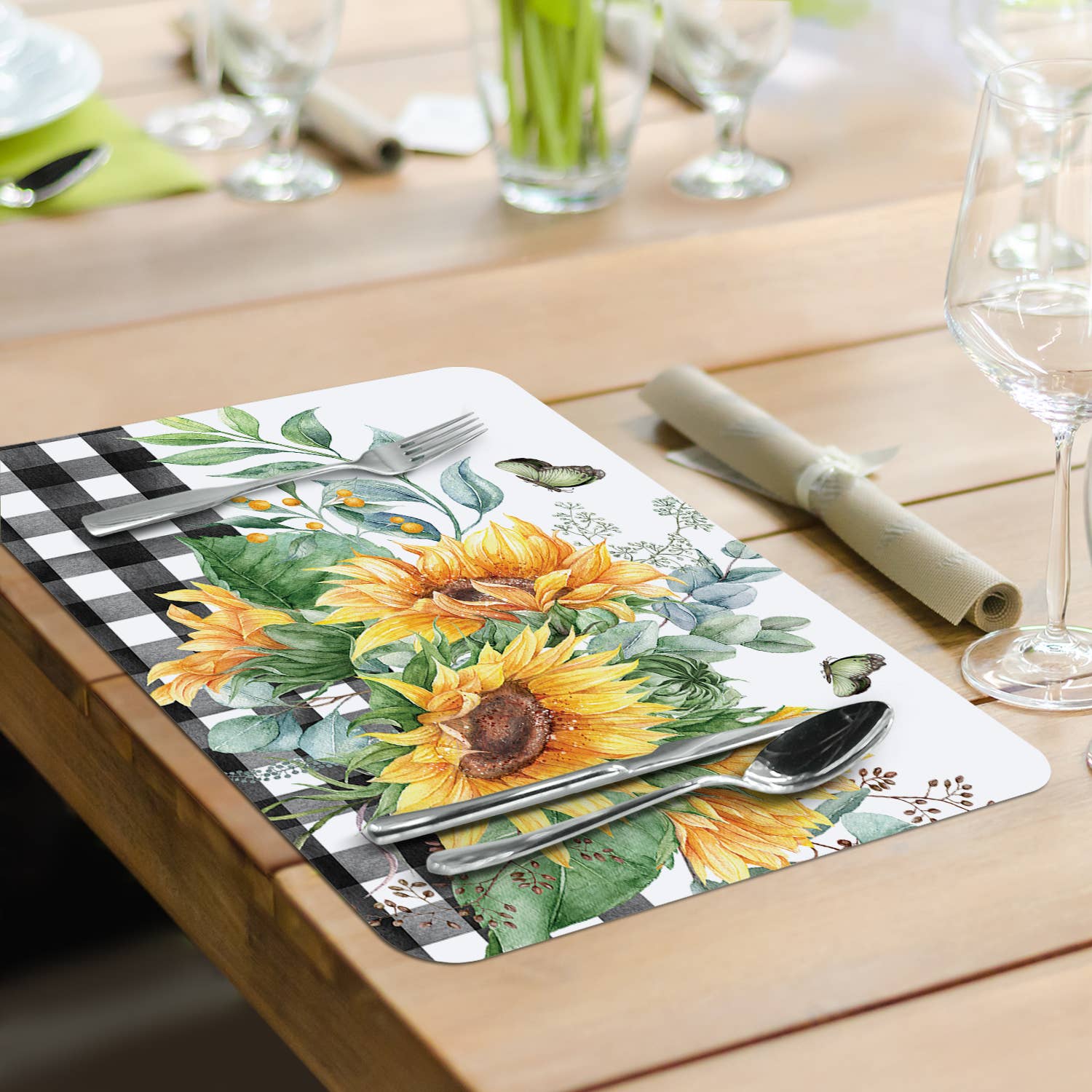 CounterArt/Highland Home/Thirstystone/CoasterStone – wholesale Placemat – Sunflower Fields Reversible Rectangular Plastic Placemat6