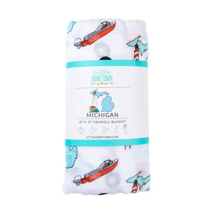 Michigan Baby Swaddle Blanket (Unisex) for wholesale by Little Hometown