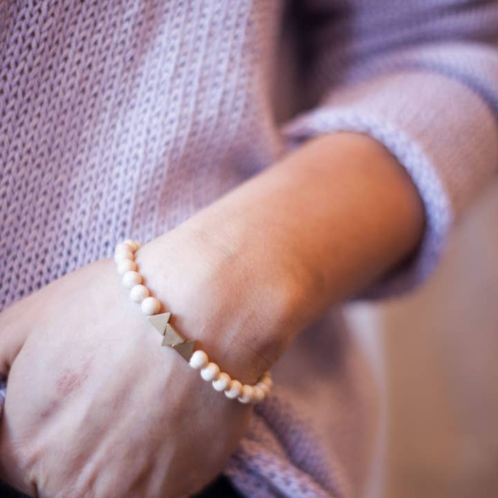 Seeds – Großhandel Perlenarmband – Duluth Armband | Halbedelsteinperlen | Dreiecke aus Messing12