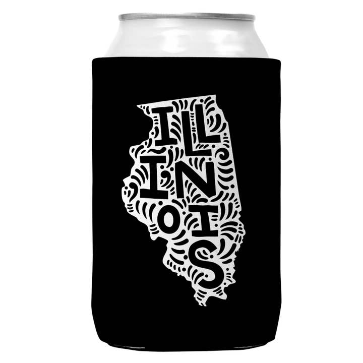 Illinois Can Coozie Cooler for 12oz Cans | State Koozie for wholesale by Wi-Wear