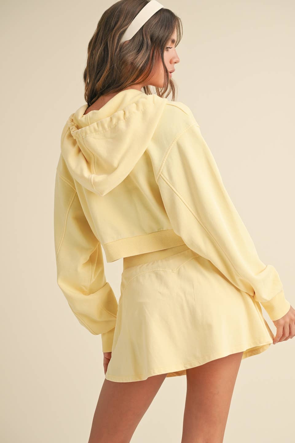 KIMBERLY C - Wholesale Hoodie - Women's - Mineral Wash Oversized Crop Hoodie26