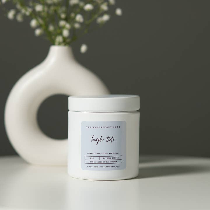 The Apothecary Shop Co. - Wholesale Jar/Filled Candle - High Tide Soy Wax Candles4
