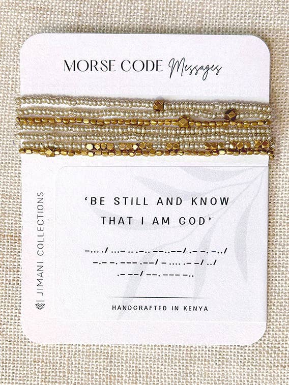 "Be Still And Know That I Am God" Morse Code Bracelet for wholesale by Jimani Collections