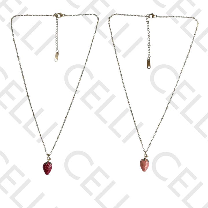 Halsband i stål - jordgubbe för wholesale av Celli Biju