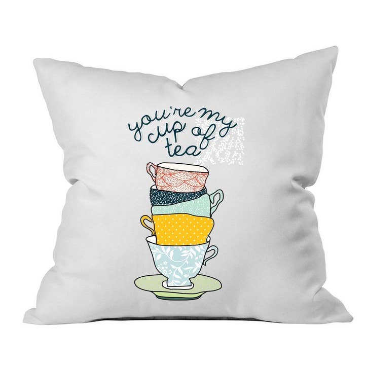 You're My Cup Of Tea 18x18 Throw Pillow Cover - Couples Gifts For Her - Wedding Decoration for wholesale by Oh, Susannah