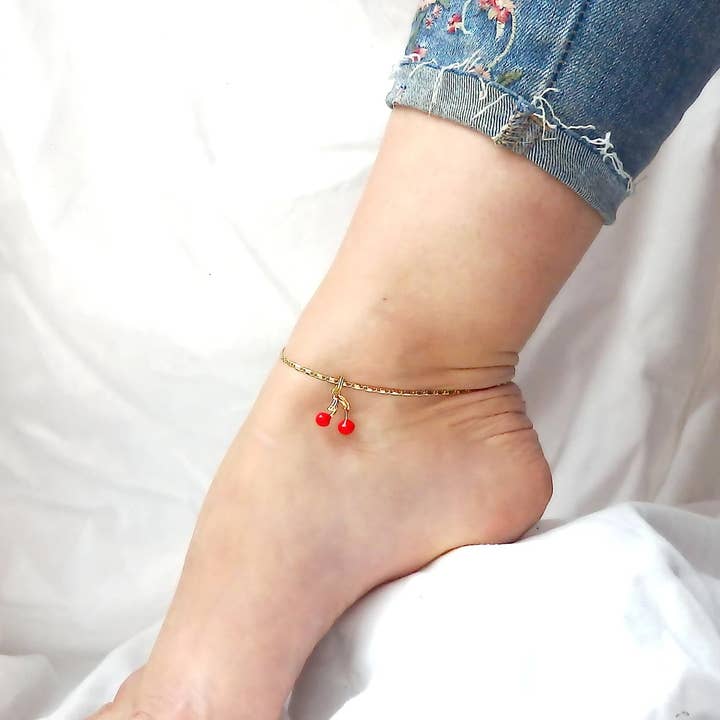 AnkletAllure - Wholesale Anklet - Rockabilly Jewelry Cherry Anklet Summer Jewelry Retro 50's3