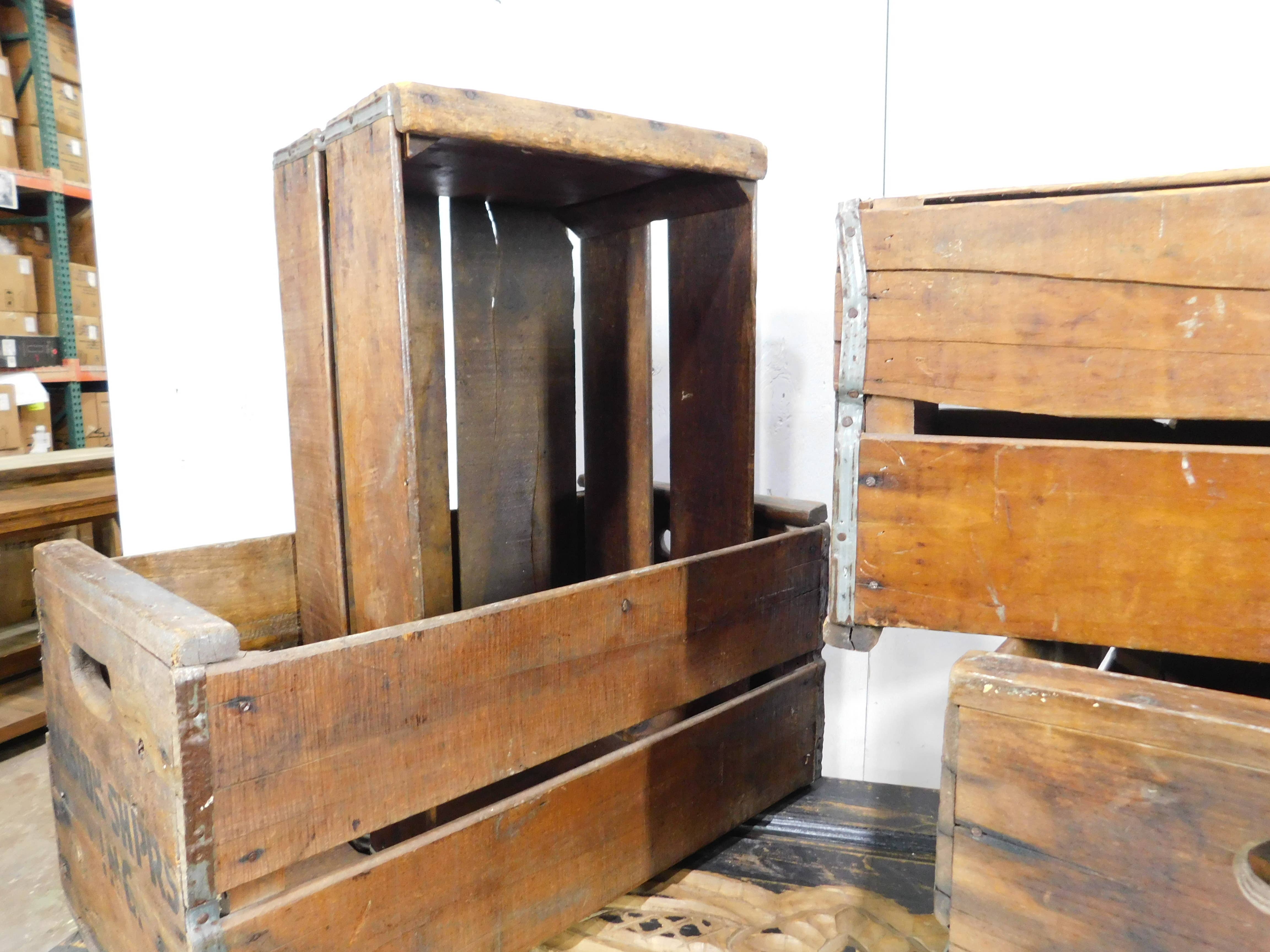 My Amigos Imports - Vente Boîtes décoratives - Caisse en bois d'agrumes antique - Vintage - Années 1940 - 15x26x13H pouces3