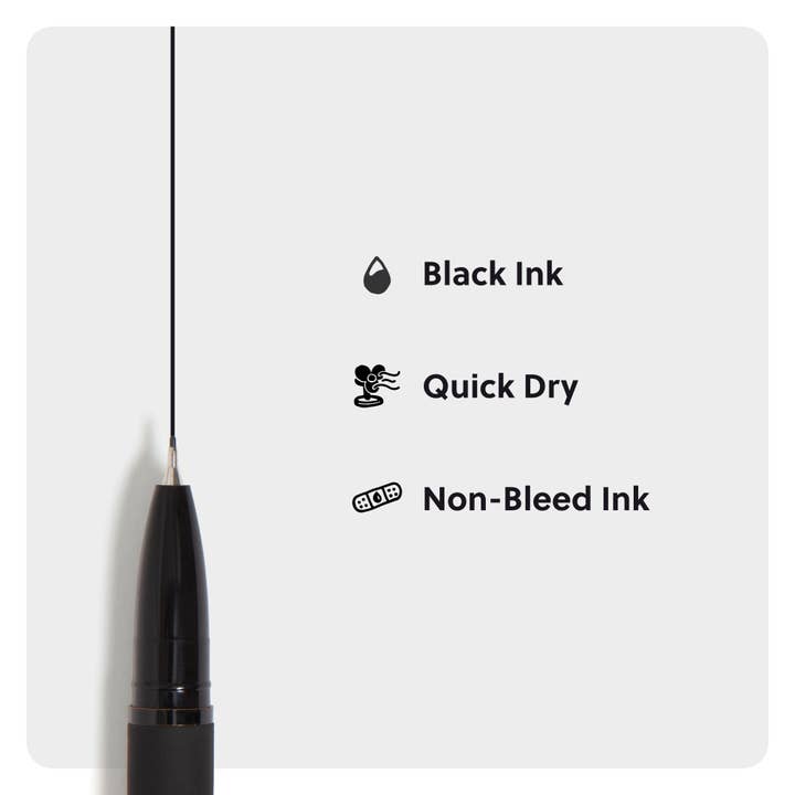 U Brands - Wholesale Pen - U Brands Midnight The Catalina Felt Tip Pens, 6 CT Black