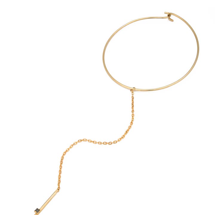 Tube Gold Plated Swarovski Crystal Necklace for wholesale by Viviane Guenoun