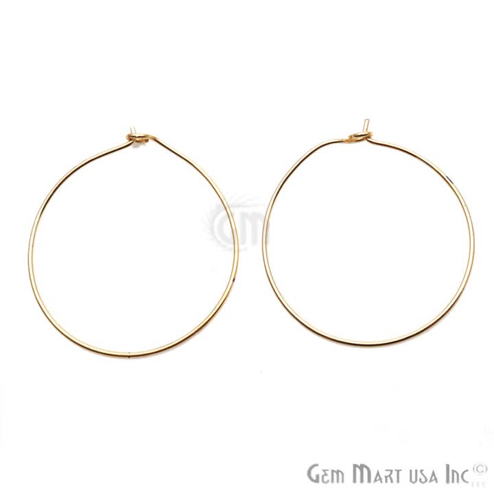 GemMartUSA - Wholesale Hoop Earrings - DIY Gold Plated Wire Finding Hoop Earring
