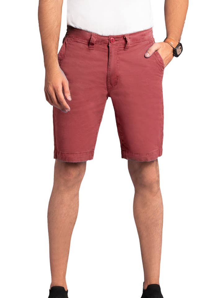 Mænds strækbare Chino 4 Lommer Burgundy Shorts for engroshandel hos Five emperors