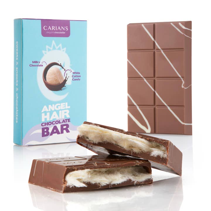 Carian's Bistro Chocolates - Wholesale Chocolate Bar - VIRAL ANGEL HAIR CHOCOLATE BAR (COTTON CANDY)