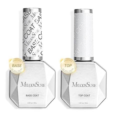MELODYSUSIE - Wholesale Nail Polish - Glossy Top Coat & Base Coat Nail Gel Polish 2Pcs 15ml0