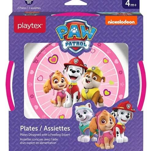 Playtex® Paw Patrol™ Never Fade, Never Peel 2 Pack Plates - PINK for wholesale by Playtex