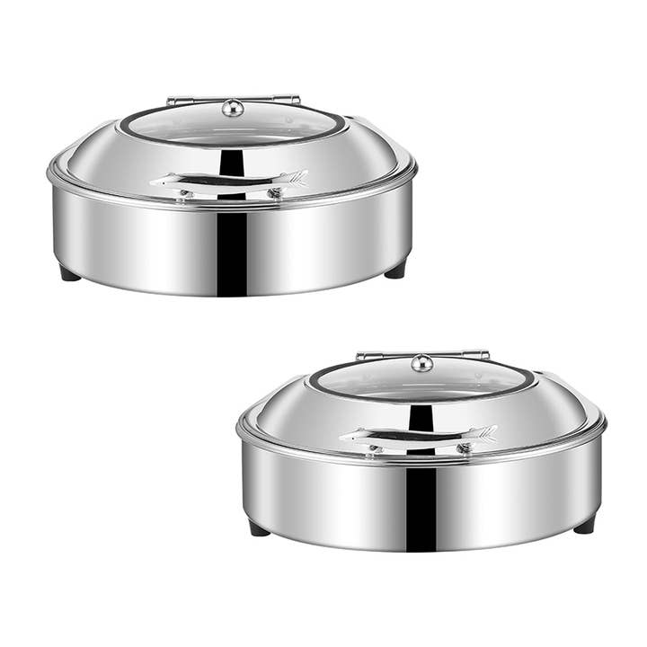 SOGA 2X Stainless Steel Round Chafing Dish Tray Buffet Cater Food Warmer Chafer with Top Lid for wholesale by SOGA International Pty Ltd