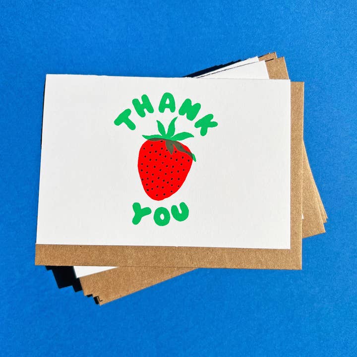 STRAWBERRY NOTECARDS BOX OF 6 for wholesale by Alphabet Studios