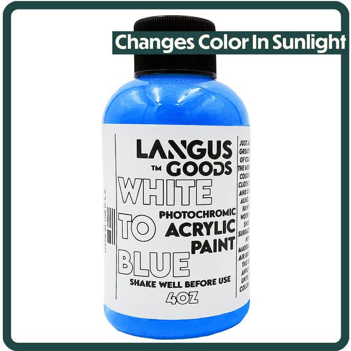 White to Blue Photochromic Fabric & Airbrush Paint for wholesale by Langus Goods