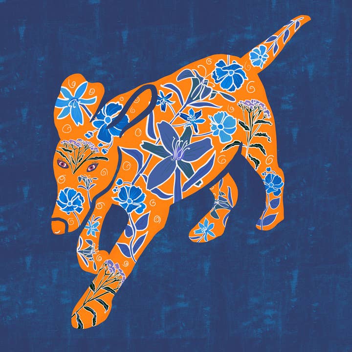 Fine Art Giclee Print-Running Hound Dog Silhouette for wholesale by Natalie’s Art