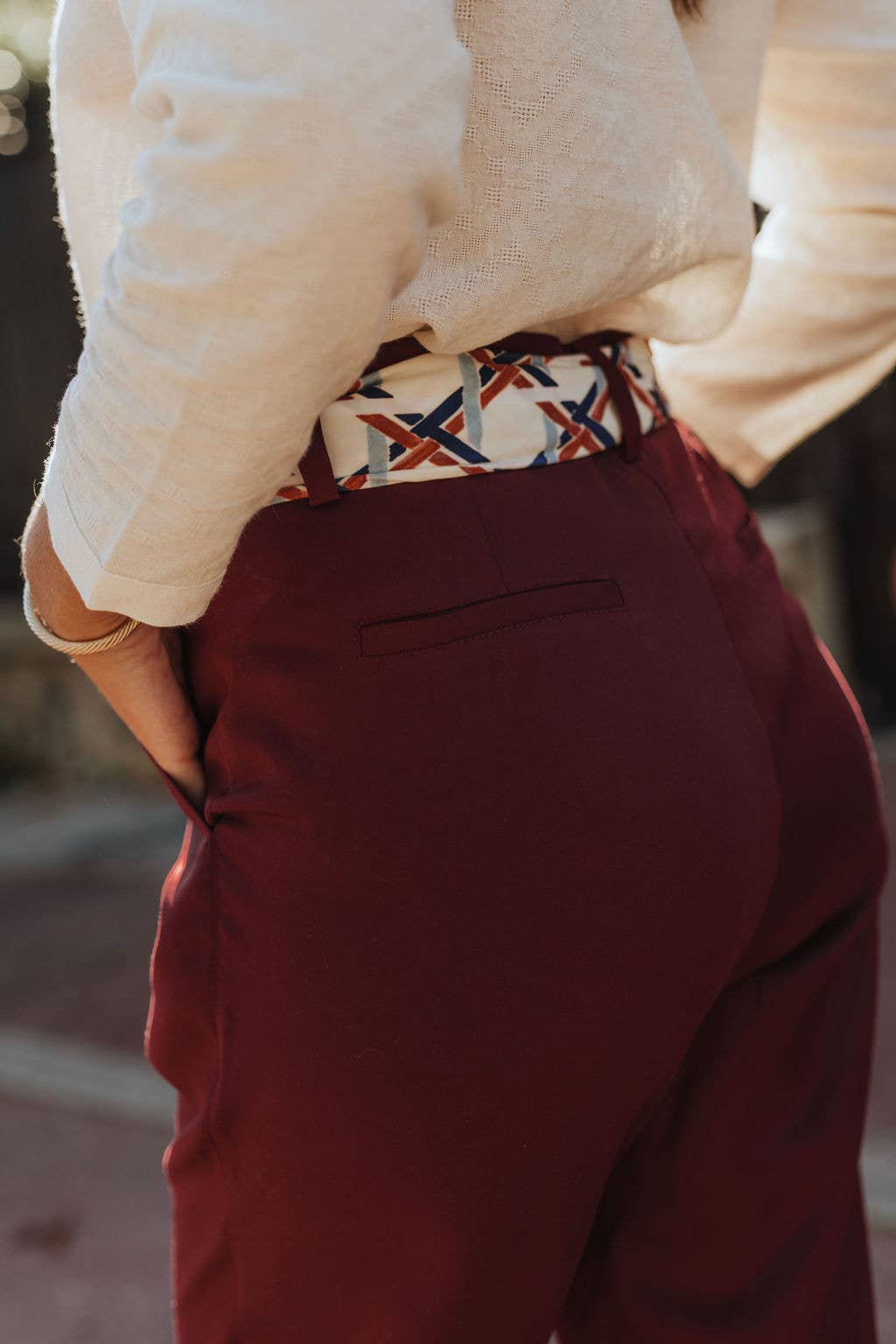 Sevenlie - Wholesale Pants - Women's - Berlin Fluid Trousers - Bordeaux4