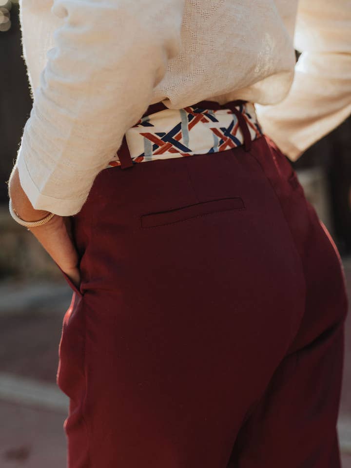 Sevenlie - Wholesale Pants - Women's - Berlin Fluid Trousers - Bordeaux4